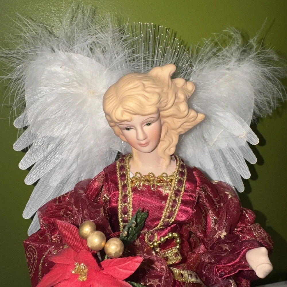 Trim A Home Magical Light Up Angel Fiber Optic Red Christmas Kmart Boxed Tested